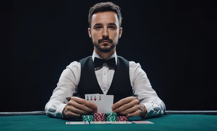 Meja Blackjack MH 335 bernuansa emas